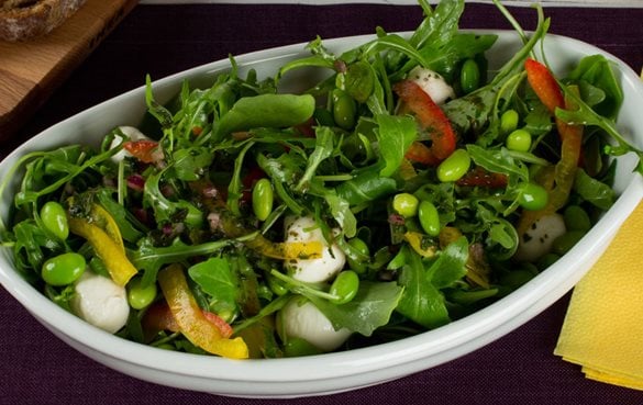 Iglo Rucola Salat verfeinert mit Mozarella