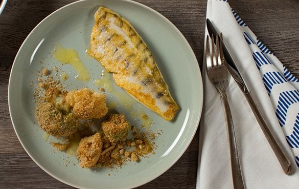 Iglo Zander mit 3-Rosen-Mischung in Brösel