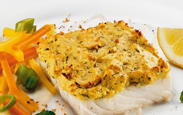 Polardorsch mit Kräuter-Erdäpfelkruste – ein einfaches Fischrezept für‘s Backrohr.