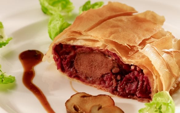 Iglo Wildhase Rotkrautstrudel Rezept