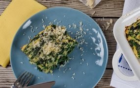 Schneller Erdäpfel Blattspinat Auflauf