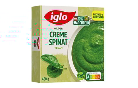 Iglo Cremespinat laktosefrei - jetzt Spinat ohne Laktose genießen.