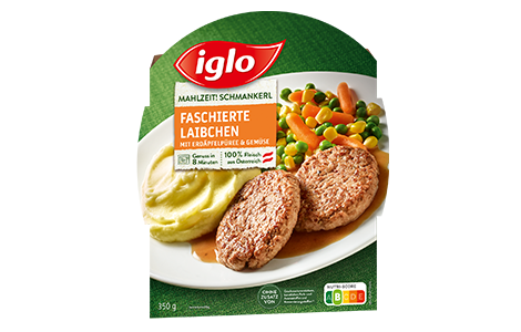 iglo Mahlzeit Faschierte Laibchen
