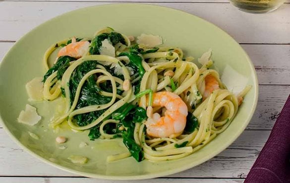Iglo Linguine mit Spinat und Garnelen
